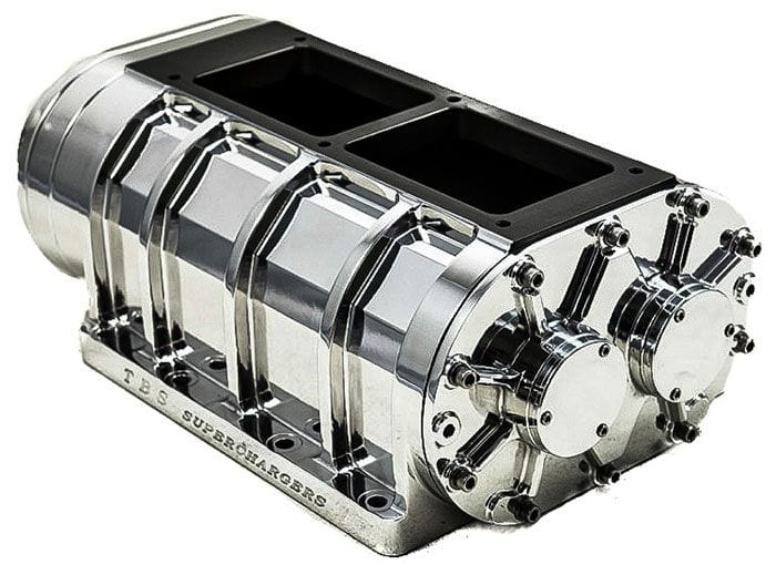 The Blower Shop With 3-Lobe Billet High-Helix Rotors, Polished Billet 8-71 Blower B2222 Autofit