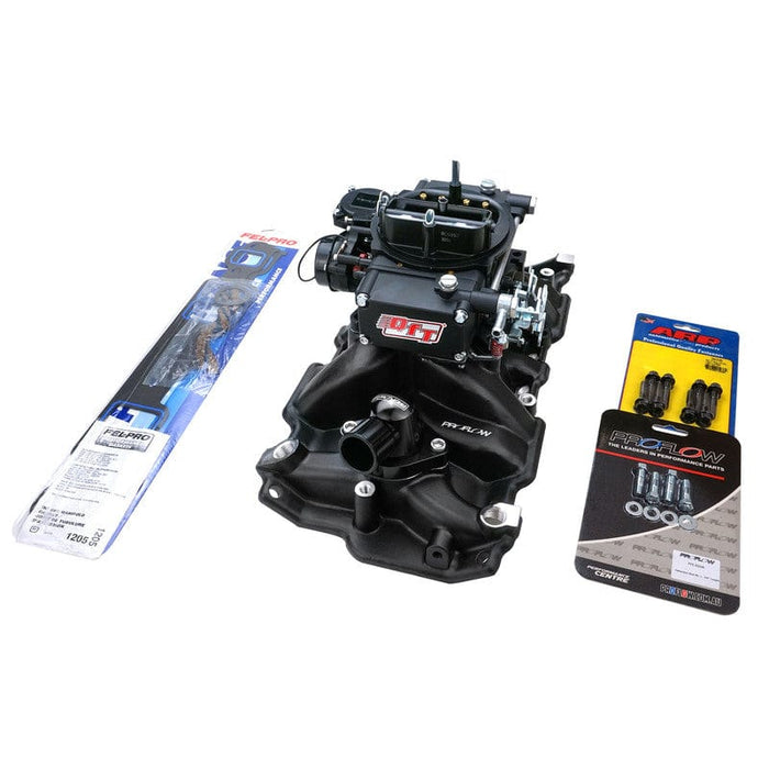 VPW VPW Intake Manifold & Carburettor Kit, Black Series Proflow Air Dual Intake , Quick Fuel 600 CFM Vac ,Electric Choke Carbutetor, SB Chev, Each VPW Intake Manifold & Carburettor Kit, Black Series Proflow Air Dual Intake , Quick Fuel 600 CFM Vac ,Electric Choke Carbutetor, SB Chev, Each Autofit