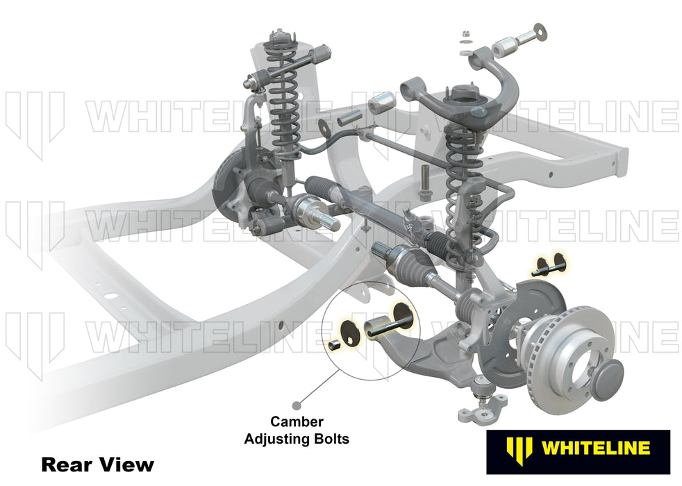 Whiteline 10 x 16 x 26 cm Front Control Arm Lower - Inner Camber Bolt Kit to Suit Toyota HiLux 2015-on and Fortuner GUN156 4wd Autofit