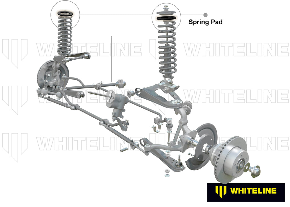 Whiteline 10 x 16 x 26 cm / OD=120, ID=90, H=10mm Front Coil Spring Pad - Bushing Kit 10mm Ride Height to Suit Ford Falcon/Fairlane XK-XP, Mustang Classic and Holden HQ-WB Autofit