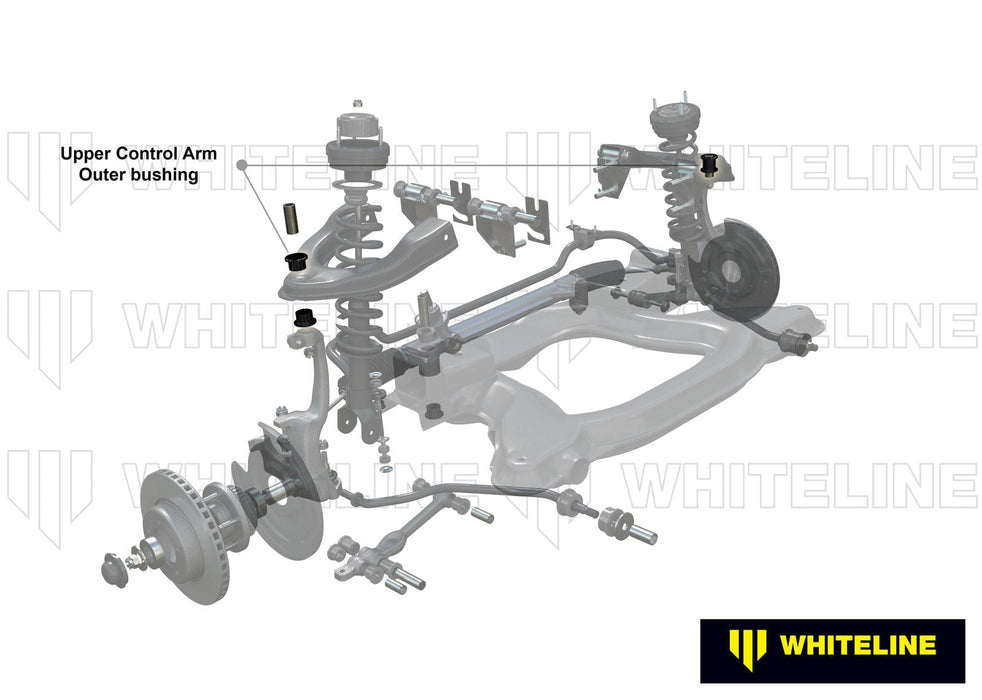 Whiteline 10 x 16 x 26 cm / Performance Alignment - adds +/- 0.5deg camber Front Control Arm Upper - Outer Bushing Kit Double Offset to Suit Nissan Skyline R33, R34 Rwd/Awd Autofit