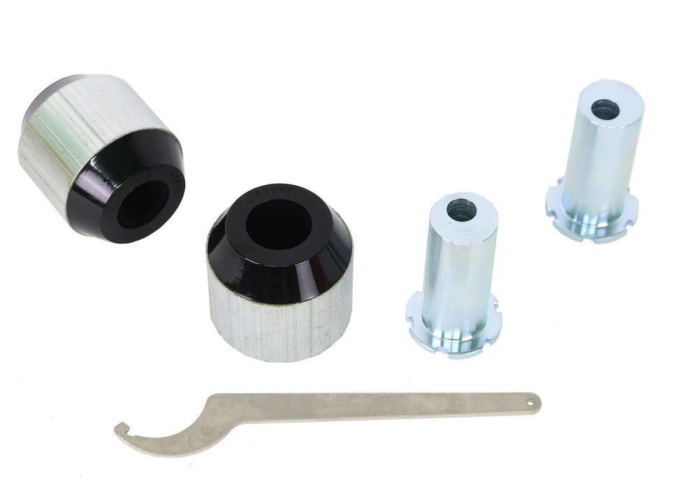 Whiteline 10 x 16 x 26 cm / Performance Alignment - adds +/- 1.5deg caster Front Radius Arm Lower - Bushing Kit Double Offset to Suit Kia Stinger CK incl GT Autofit
