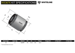 Whiteline 10 x 16 x 26 cm / Standard Alignment Front Control Arm Lower - Inner Rear Bushing Kit to Suit Ford Focus ST SA Autofit