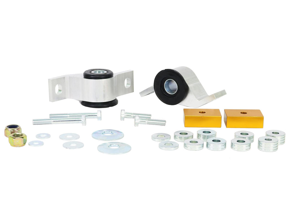 Whiteline 36 x 18 x 9 cm / Performance Alignment - MOTORSPORT option - adds +0.5deg caster + anti-lift - includes housing Front Control Arm Lower - Inner Rear Bushing Double Offset Kit to Suit Subaru Impreza GD incl WRX/STi Autofit