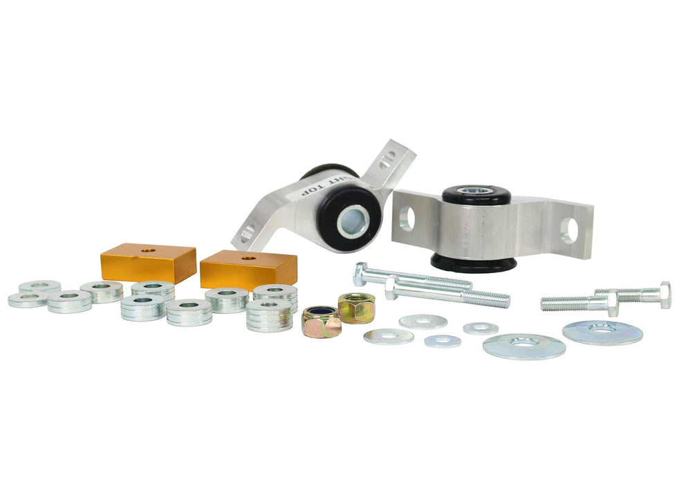 Whiteline 36 x 18 x 9 cm / Performance Alignment - MOTORSPORT option - adds +0.5deg caster + anti-lift - includes housing Front Control Arm Lower - Inner Rear Bushing Double Offset Kit to Suit Subaru Impreza GD incl WRX/STi Autofit