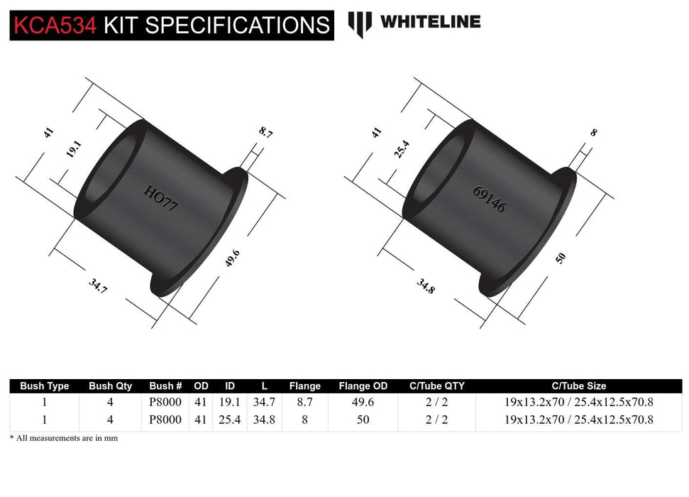 Whiteline 38 x 20 x 10 cm / 1deg camber and toe adjustment kit Rear Camber/Toe Kit 1deg to Suit Holden Commodore VN-VX Standard Height Autofit