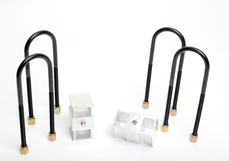 Whiteline 40 x 20 x 10 cm / Block = 63mm, Pin = 13mm, Hole = 16mm Tapered, U Bolt = M12x75mm Rear Lowering Block - Kit 2.5" to Suit Holden Rodeo, Nissan Navara and Toyota HiLux Autofit