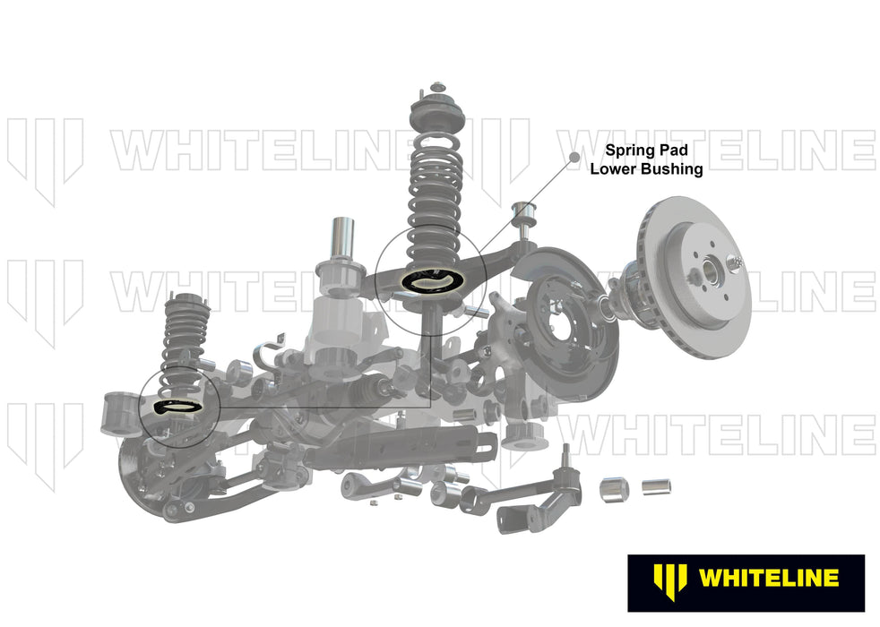Whiteline 40 x 20 x 10 cm / OD=140, ID=32, H=10mm Rear Coil Spring Pad - Lower Bushing Kit14mm Ride Height to Suit BMW 3 Series, M3, Z4 E36, E46, Holden Commodore VN-VZ and HSV Autofit