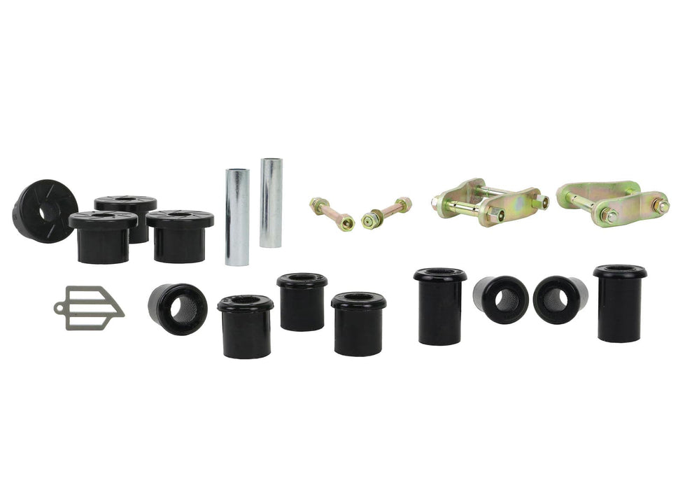 Whiteline 40 x 20 x 10 cm Rear Leaf Spring - Bushing and Greaseable Shackle/Pin Kit to Suit Holden Colorado, Isuzu D-Max and LDV T60 2wd/4wd Autofit