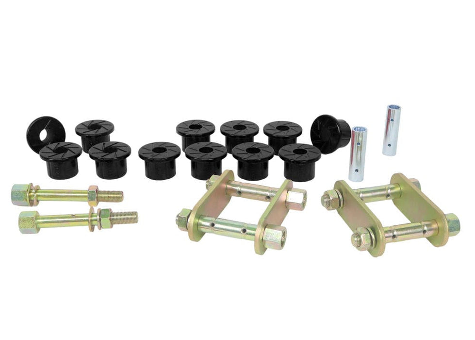 Whiteline 40 x 20 x 10 cm Rear Leaf Spring - Bushing and Greaseable Shackle/Pin Kit to Suit Holden Colorado, Rodeo and Isuzu D-Max Autofit