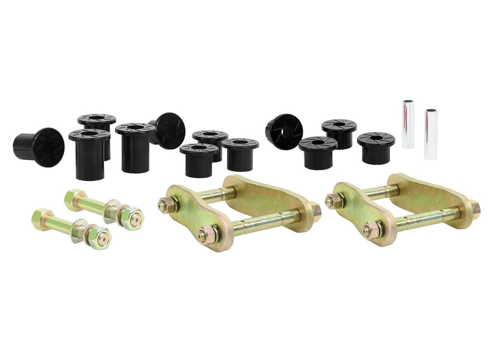 Whiteline 40 x 20 x 10 cm Rear Leaf Spring - Bushing and Greaseable Shackle/Pin Kit to Suit Nissan Navara D40 4wd Autofit