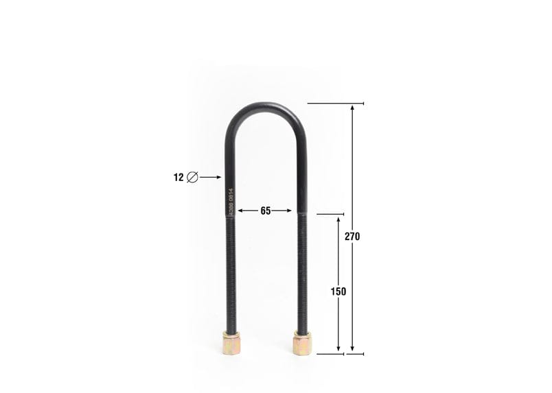 Whiteline 5 x 12 x 42 cm / ID=65mm, L=270mm, Thread=M12 - round top Universal U Bolts - ID=65mm, L=270mm, Thread=M12 - round top Autofit