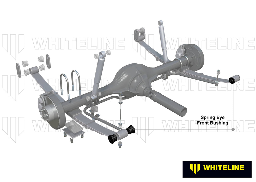 Whiteline 7 x 14 x 20 cm / 48mm OD Rear Leaf Spring - Front Eye Bushing Kit to Suit Ford Capri, Cortina and Escort Autofit
