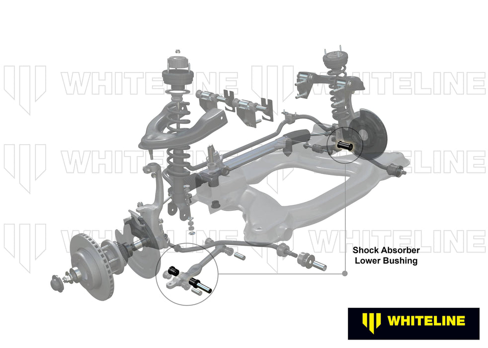 Whiteline 7 x 14 x 20 cm Front Shock Absorber - To Control Arm Bushing Kit to Suit Nissan 350Z Z33 and Skyline V35 Autofit