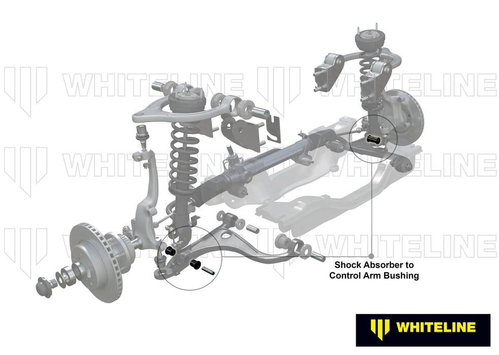 Whiteline 7 x 14 x 20 cm Front Shock Absorber - To Control Arm Bushing Kit to Suit Nissan GT-R R35 Autofit