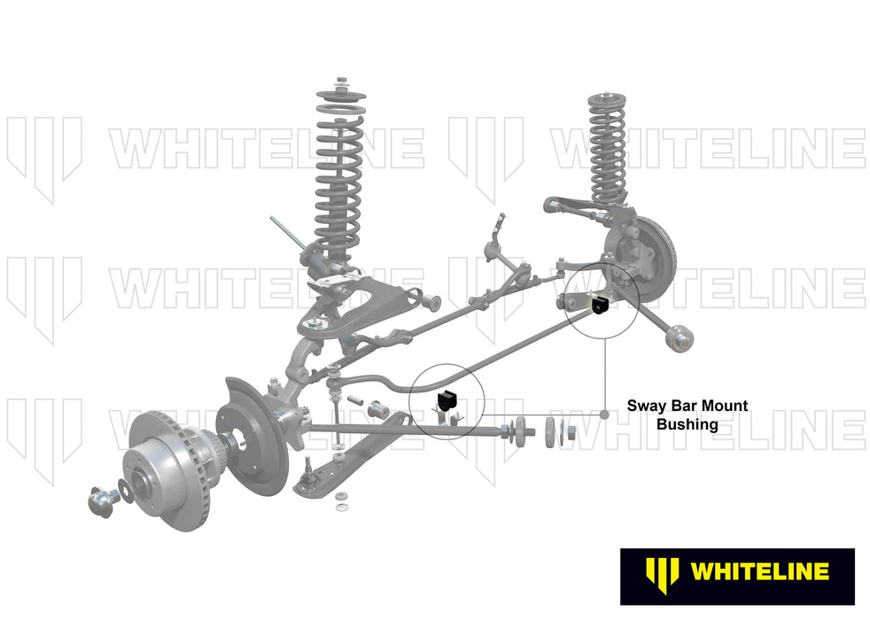Whiteline 7 x 14 x 20 cm / H=33.5mm, L=46mm Front Sway Bar Mount - Bushing Kit 20mm to Suit Nissan Navara D21 and Pathfinder WD21 Autofit