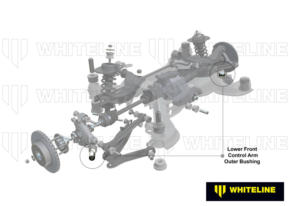 Whiteline 7 x 14 x 20 cm / Lateral arm Rear Control Arm Lower Front - Outer Bushing Kit to Suit Nissan 350Z, 370Z, Skyline and Stagea Autofit