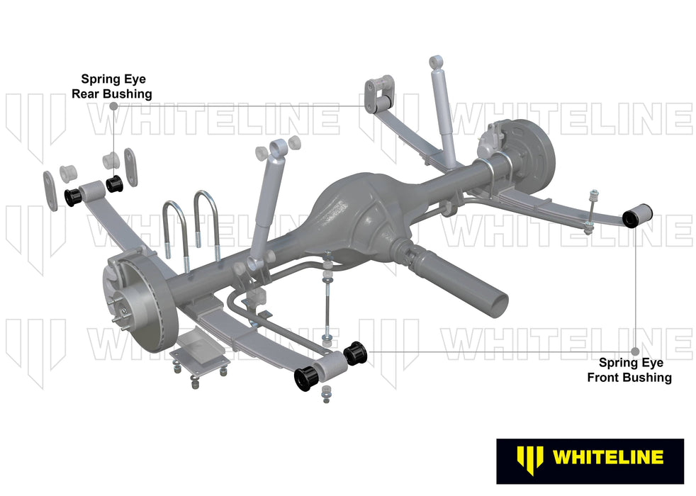 Whiteline 7 x 14 x 20 cm Leaf Spring - Front and Rear Eye Bushing Kit to Suit Daihatsu Feroza, Rocky and Rugger Autofit