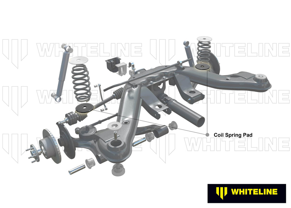 Whiteline 7 x 14 x 20 cm / OD=140, ID=32, H=12mm Rear Coil Spring Pad - Lower Bushing Kit 16mm Ride Height to Suit BMW 3 Series, M3, Z4 E36, E46, Holden Commodore VN-VZ and HSV Autofit