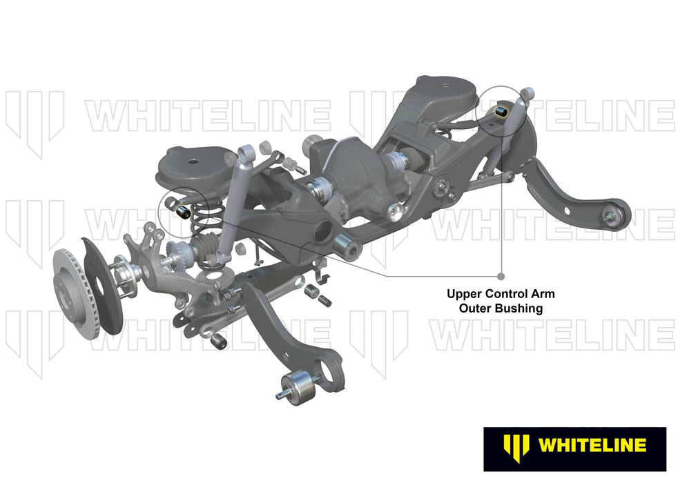 Whiteline 7 x 14 x 20 cm / Performance Alignment - on-car adjustable allows +/- 1.0deg camber Rear Control Arm Upper - Bushing Kit Double Offset to Suit Ford Focus, Mazda3 and Volvo C30, S40 Autofit
