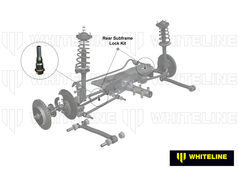 Whiteline 7 x 14 x 20 cm Rear Subframe - Lock Kit to Suit Subaru Forester SF, SG and Impreza GC, GD incl WRX/STi Autofit