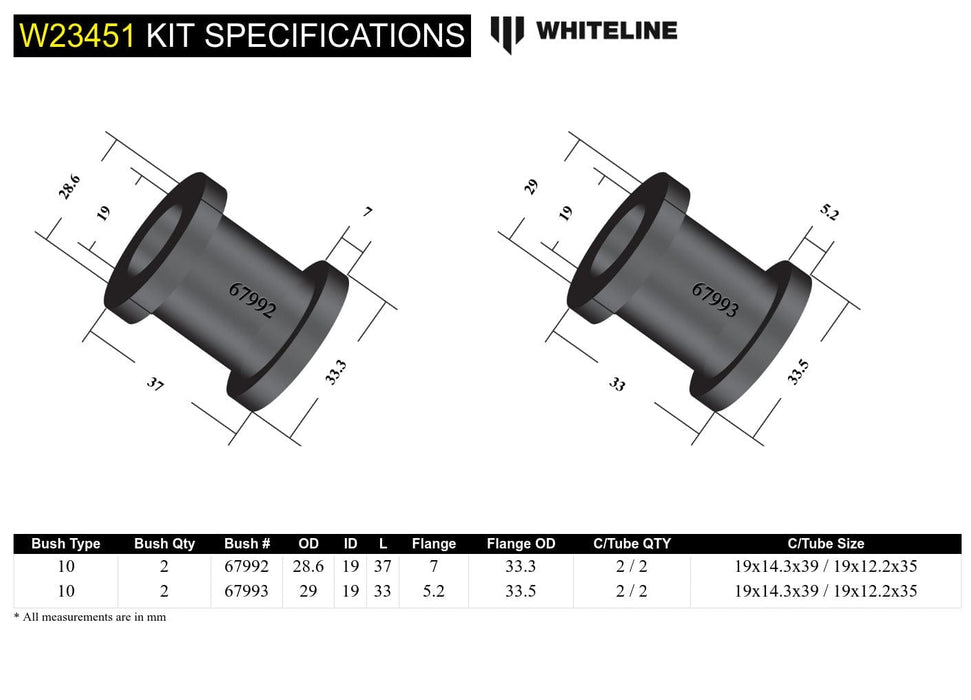 Whiteline 7 x 14 x 20 cm Rear Sway Bar Link - Bushing Kit to Suit Jeep Grand Cherokee WJ, WG Autofit