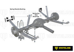Whiteline 7 x 14 x 20 cm / Suits models to - 1980 Rear Leaf Spring - Rear Eye and Shackle Bushing Kit to Suit Nissan 720 CG and Urvan E20 Autofit
