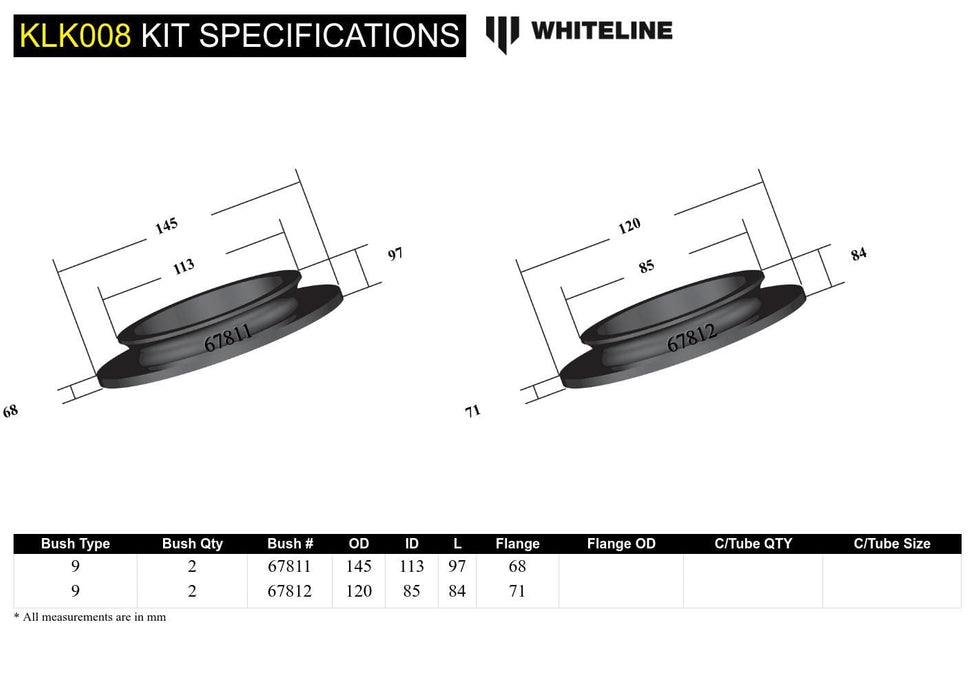 Whiteline 80 x 20 x 10 cm / Lifts vehicle approximately 50mm Front and Rear Lift Kit to Suit Jeep Wrangler JK Autofit
