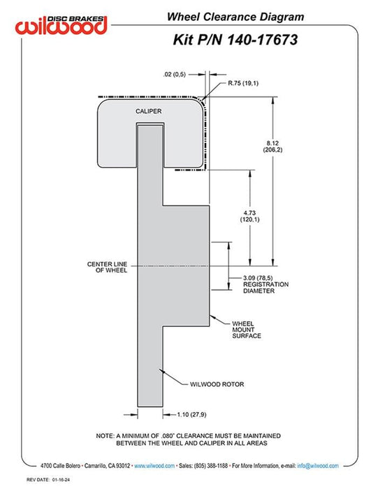 Wilwood Disc Brakes Wilwood AERO4 Big Brake Rear Parking Brake Kits 140-17673-DR Autofit