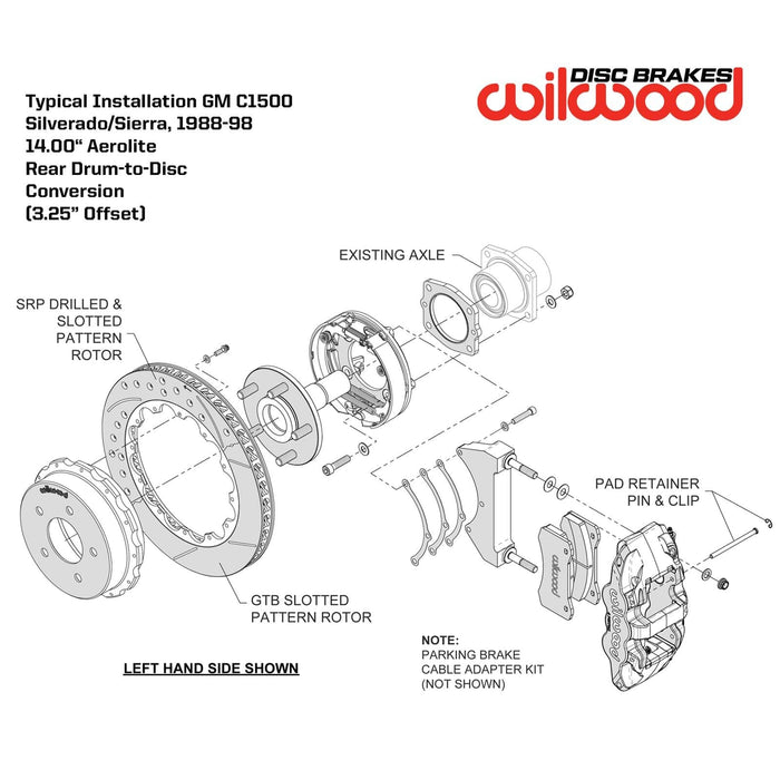 Wilwood Disc Brakes Wilwood AERO4 Big Brake Rear Parking Brake Kits 140-17673-DR Autofit