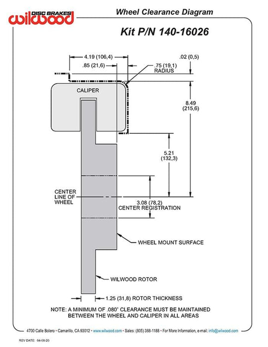 Wilwood Disc Brakes Wilwood AERO4 Big Brake Truck Rear Brake Kits 140-16026 Autofit