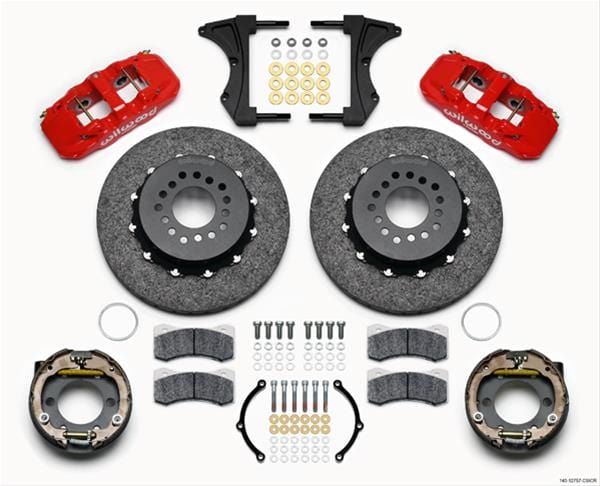 Wilwood Disc Brakes Wilwood AERO4 WCCB Carbon-Ceramic Big Brake Rear Parking Brake Kits 140-12757-CSICR Autofit