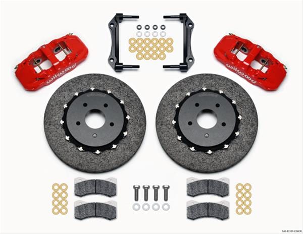 Wilwood Disc Brakes Wilwood AERO4 WCCB Carbon-Ceramic Big Brake Rear Parking Brake Kits 140-13161-CSICR Autofit