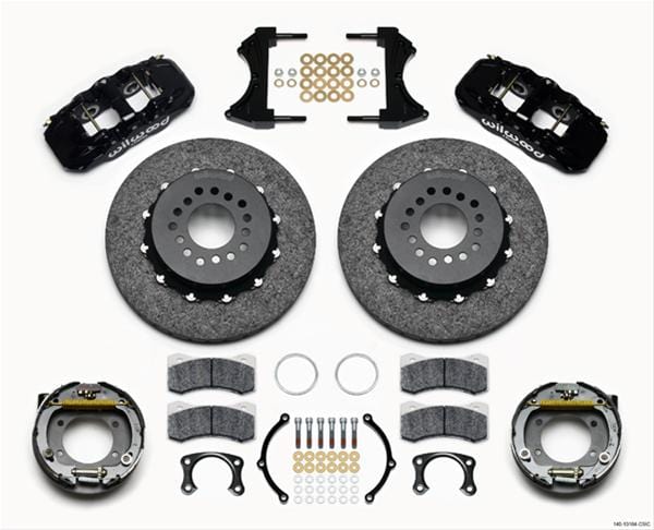 Wilwood Disc Brakes Wilwood AERO4 WCCB Carbon-Ceramic Big Brake Rear Parking Brake Kits 140-13164-CSIC Autofit