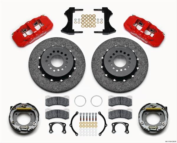 Wilwood Disc Brakes Wilwood AERO4 WCCB Carbon-Ceramic Big Brake Rear Parking Brake Kits 140-13164-CSICR Autofit