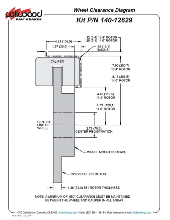 Wilwood Disc Brakes Wilwood AERO6 Radial Mount Caliper Kits 140-12629 Autofit