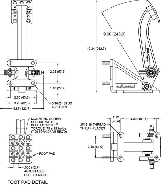 Wilwood Disc Brakes Wilwood Brake Pedal Assemblies 340-15078 Autofit