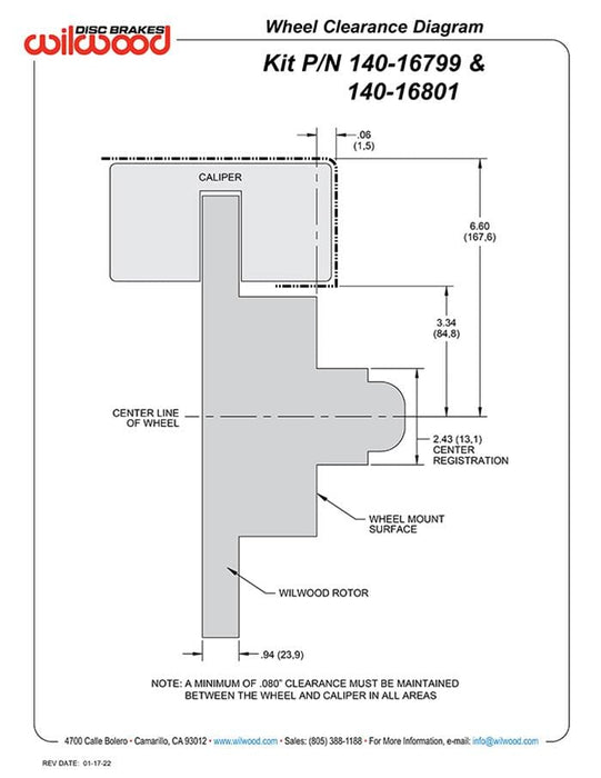 Wilwood Disc Brakes Wilwood Classic Series D11 Caliper Front Brake Kits 140-16801-R Autofit