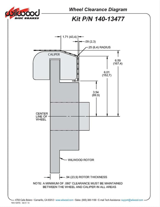 Wilwood Disc Brakes Wilwood Classic Series Dynalite Front Brake Kits 140-13477-R Autofit