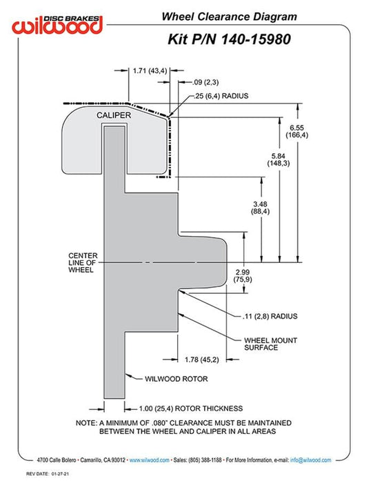 Wilwood Disc Brakes Wilwood Classic Series Dynalite Front Brake Kits 140-15980-R Autofit