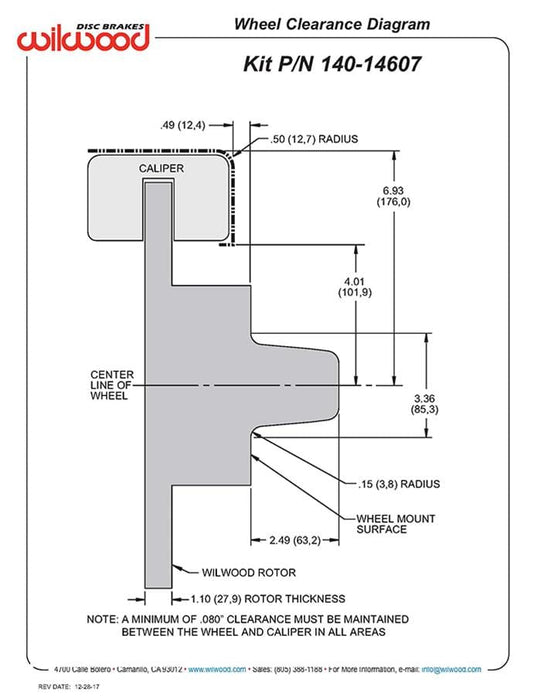 Wilwood Disc Brakes Wilwood Classic Series Dynapro 6 Front Brake Kits 140-14607-R Autofit