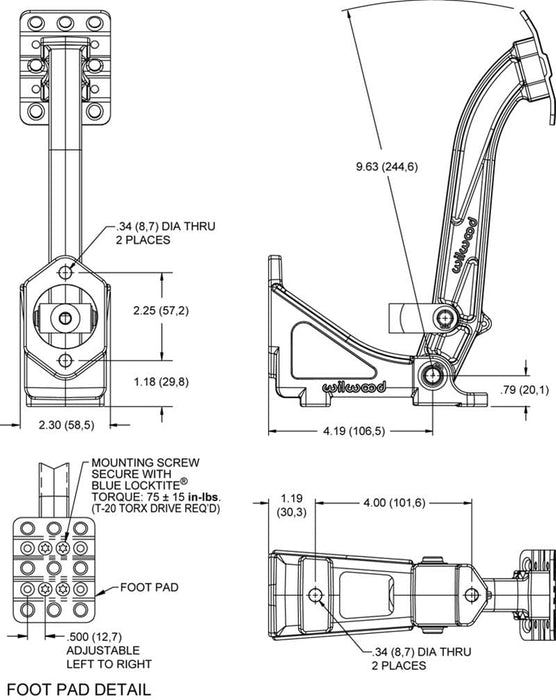 Wilwood Disc Brakes Wilwood Clutch Pedal Assemblies 341-15169 Autofit