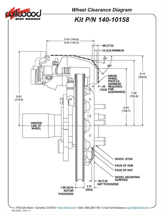 Wilwood Disc Brakes Wilwood CPB Disc Brake Kits 140-10158-DR Autofit