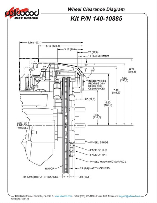 Wilwood Disc Brakes Wilwood CPB Disc Brake Kits 140-10885-R Autofit