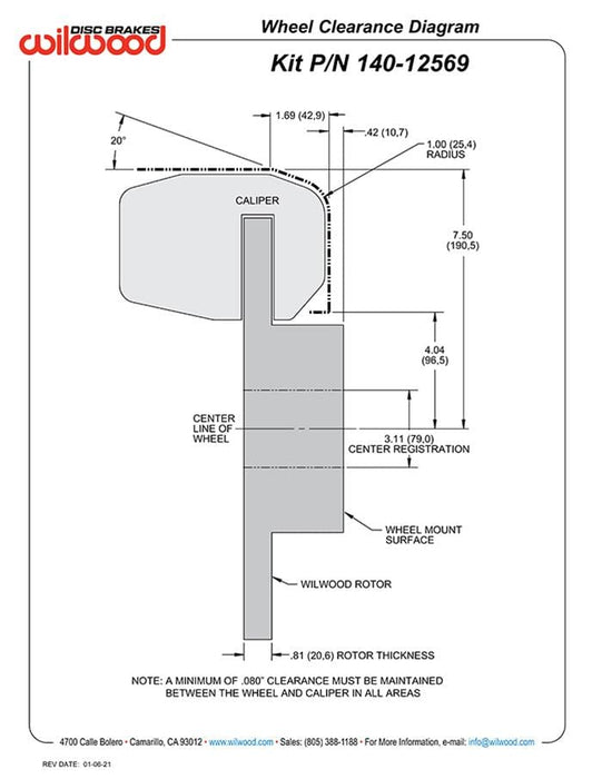 Wilwood Disc Brakes Wilwood D154 Rear Parking Brake Kits 140-12569-D Autofit