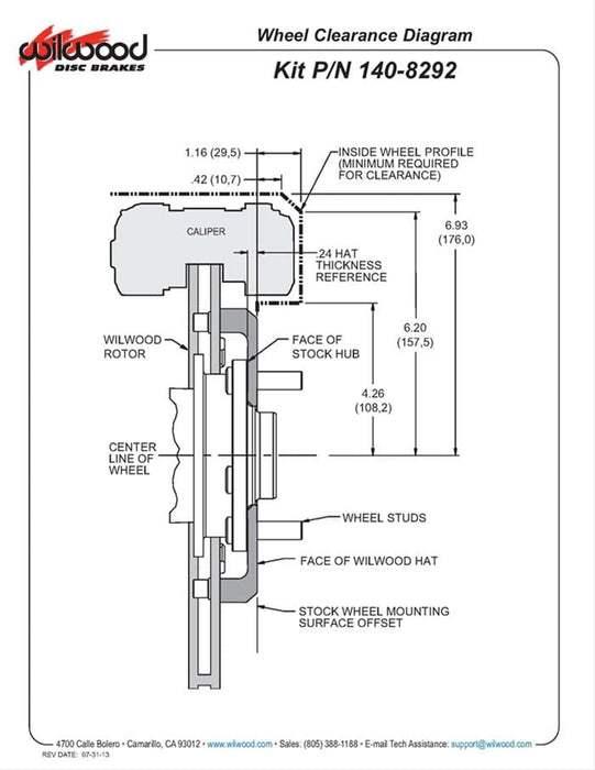 Wilwood Disc Brakes Wilwood DynaPro Radial Big Brake Front Hat Kits 140-8292-R Autofit