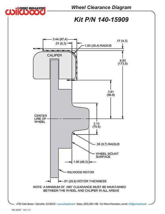 Wilwood Disc Brakes Wilwood DynaPro Radial Big Brake Front Hub Kits 140-15909-R Autofit
