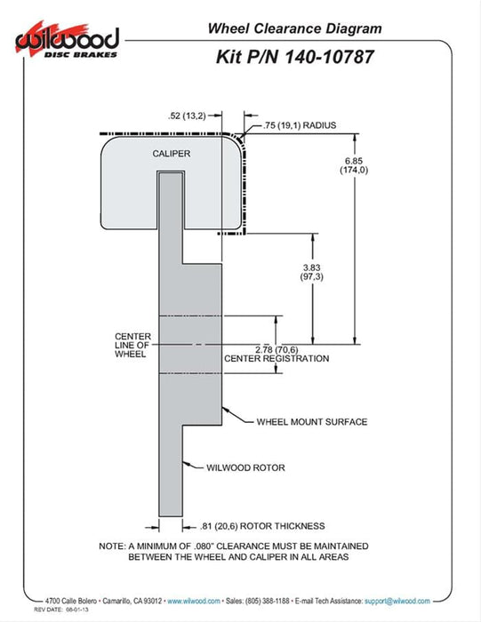 Wilwood Disc Brakes Wilwood DynaPro Radial Front Drag Brake Kits 140-10787-D Autofit