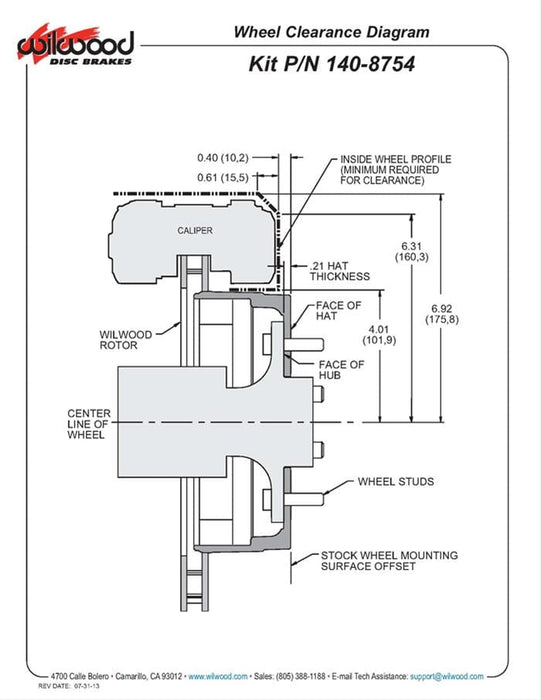 Wilwood Disc Brakes Wilwood DynaPro Radial Rear Brake Kits for OE Parking Brakes 140-8754 Autofit
