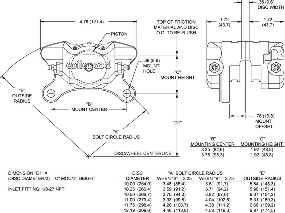 Wilwood Disc Brakes Wilwood DynaPro Single Brake Calipers 120-9690-RD Autofit